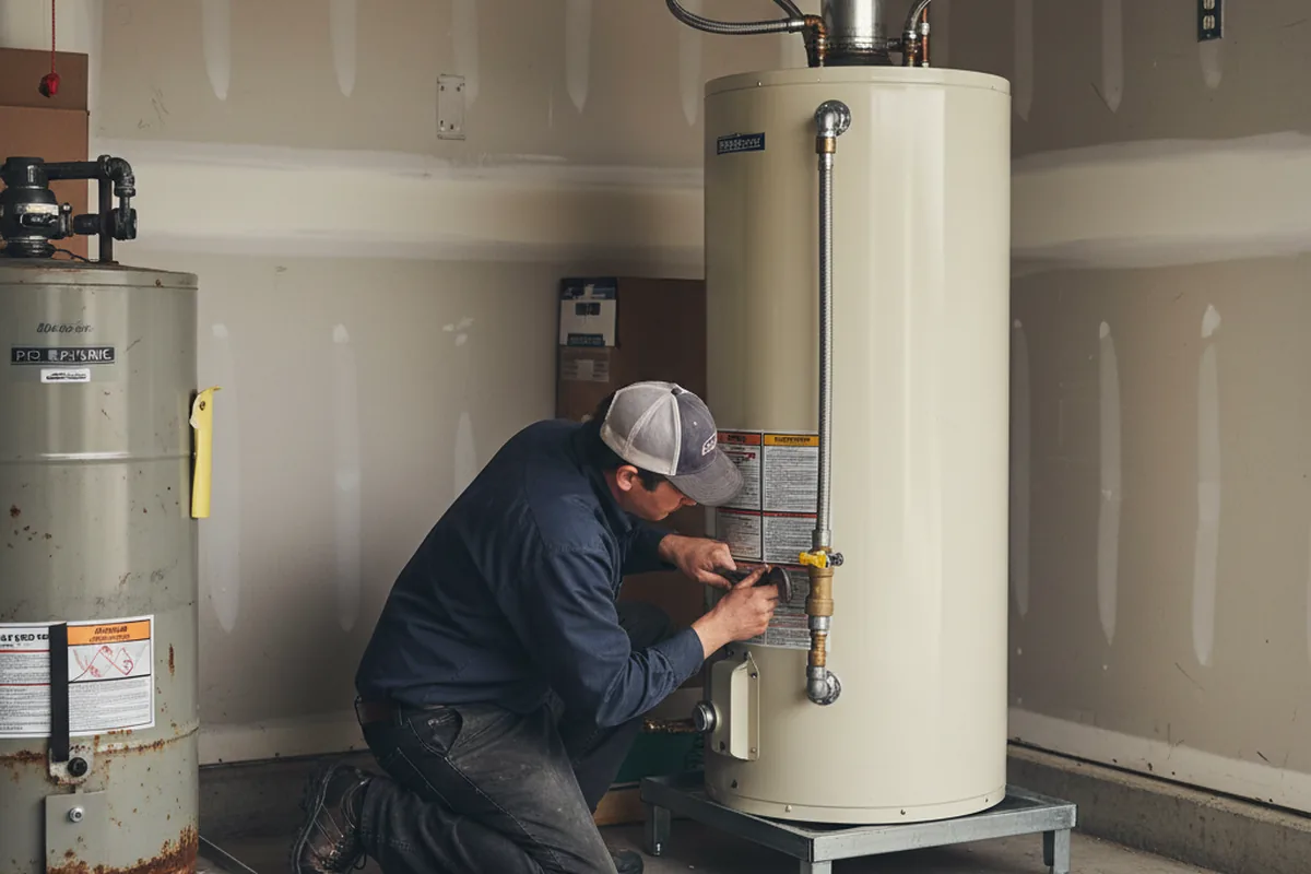 Water heater and shutoff valve replacement in Yorkville